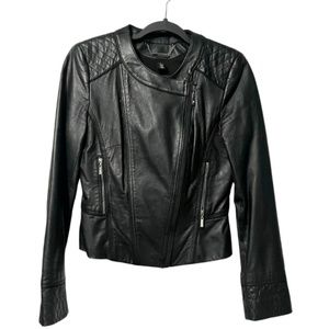 White House Black Market Black Leather Jacket Size Small